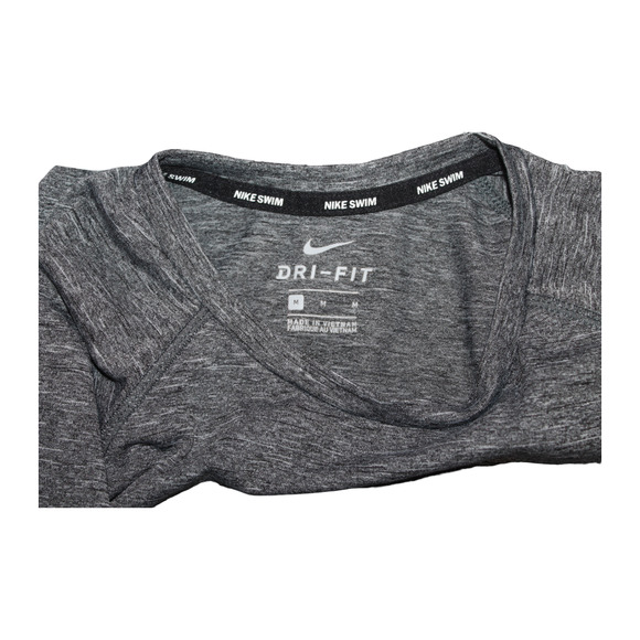 Nike Swim Mens Dri-Fit Gray Short Sleeve T-Shirt UPF 40+ Breathable Size M - Picture 5 of 5